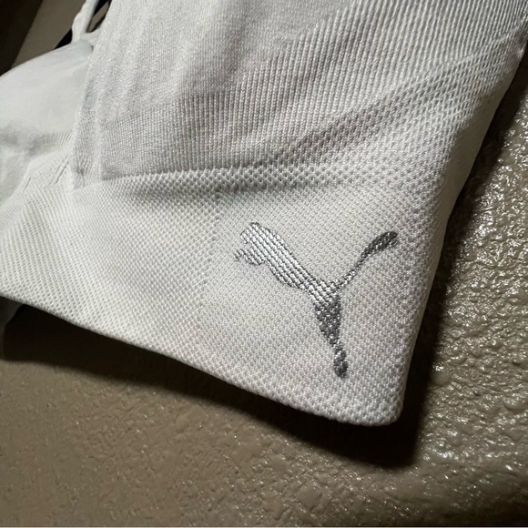 NEW Puma Women's White Sports Bra Yoga Gym Running Activewear Workout Fitness - Picture 2 of 4